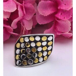 Park Lane Metallic Ring Size 8 Gold And Silver Tone Modernist